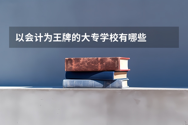 以会计为王牌的大专学校有哪些