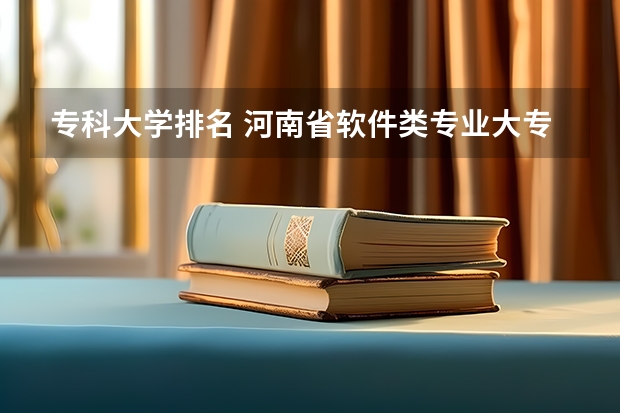 专科大学排名 河南省软件类专业大专排名