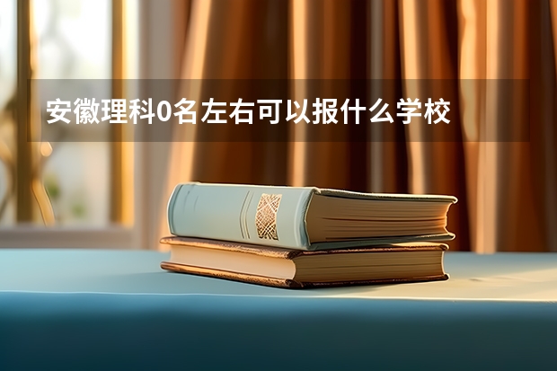 安徽理科0名左右可以报什么学校