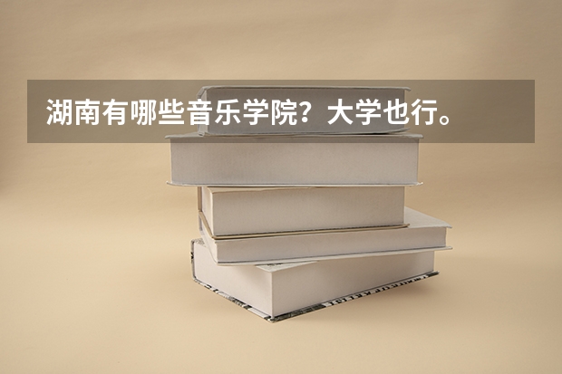 湖南有哪些音乐学院?大学也行。