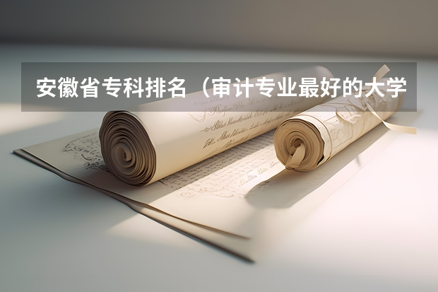安徽省专科排名（审计专业最好的大学）