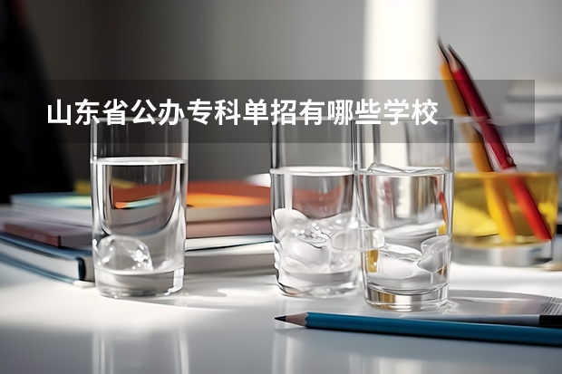 山东省公办专科单招有哪些学校
