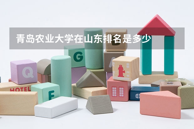 青岛农业大学在山东排名是多少
