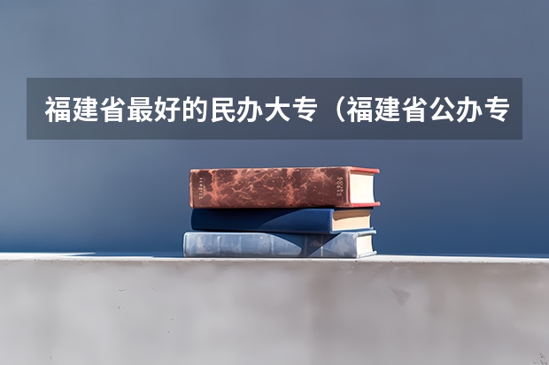 福建省最好的民办大专（福建省公办专科学校排名）